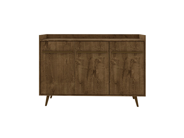 English Elm Bradley 54" Sideboard with Soft-Close Doors, Dip-Style Top, Concealed Shelves for Media Storage Rustic Brown B365P398253