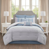 510 Design Ramsey Transitional Embroidered 8 Piece  Comforter Set 5DS10-0253 Blue