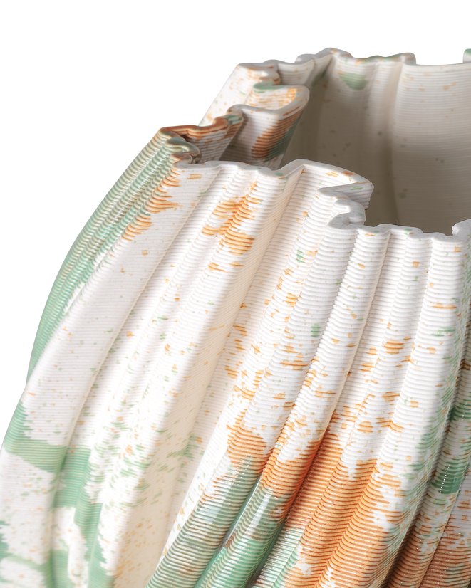 Currey & Company Camouflage Small Vase - Unique 3d-printed Porcelain Accent With Striking Swirl Design And Artistry Multi,Color Porcelain 1200-0987-currey-company