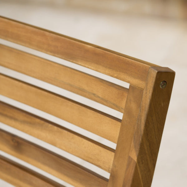 English Elm Helen Outdoor Acacia Hardwood Dining Chairs Curved Slat Back Patio Set of Two 54555.00TEA6_57488.00