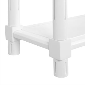 English Elm Narrow End Tables Set of 2 with Open Lower Shelf Slim Wood Living Room Accent White B2751P436466
