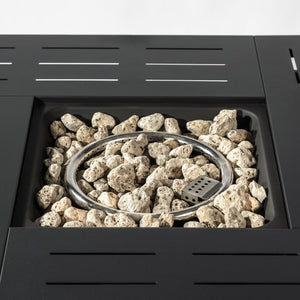 English Elm 34" 34inch Propane Fire Pit Table with 50,000 BTU Steel Body, Stainless Burner, Lava Rocks, ETL Approved W853P202186