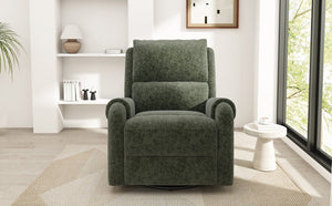 English Elm Manual Recliner Swivel Rocker Massage Chair Chenille Nursery and Living Room Seat Green N763P347287F