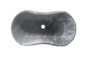English Elm Carrara Gray Marble Vessel Sink - Semi-Polished, Unique Design For Elegant Bathrooms, 23.6X14.2 Inches W1696P333270