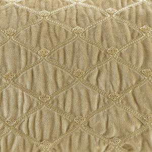 JLA Home Croscill Classics - Oblong Velvet Accent Pillow with Hand‑Beaded Net Pattern & Foxtail Stitching, Plush Goose Fill Gold CCL30-0027