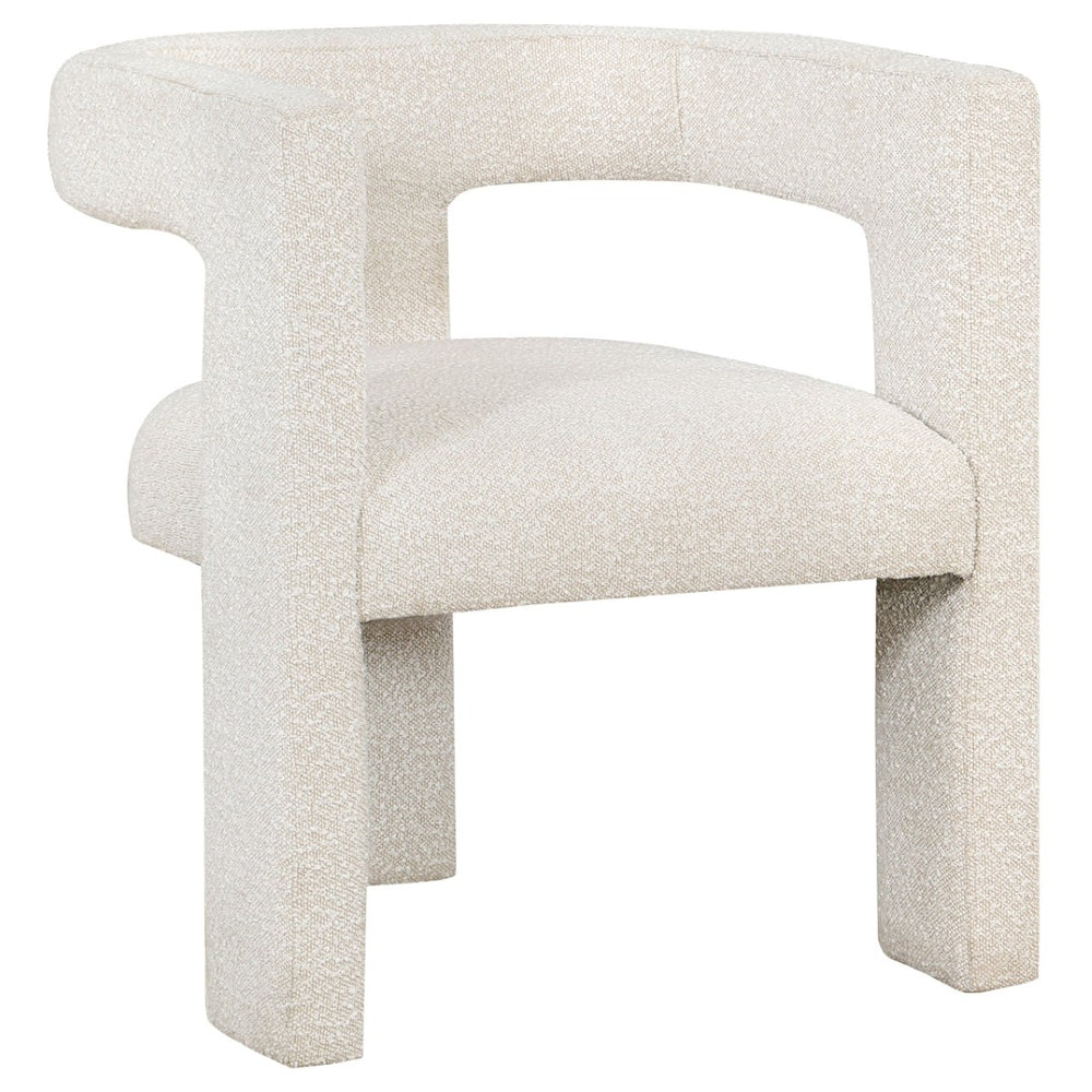 English Elm Verda Boucle Accent Chair Sculptural Curved Back Three Leg Base for Modern Interiors B062P451677