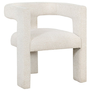 English Elm Verda Boucle Accent Chair Sculptural Curved Back Three Leg Base for Modern Interiors B062P451677
