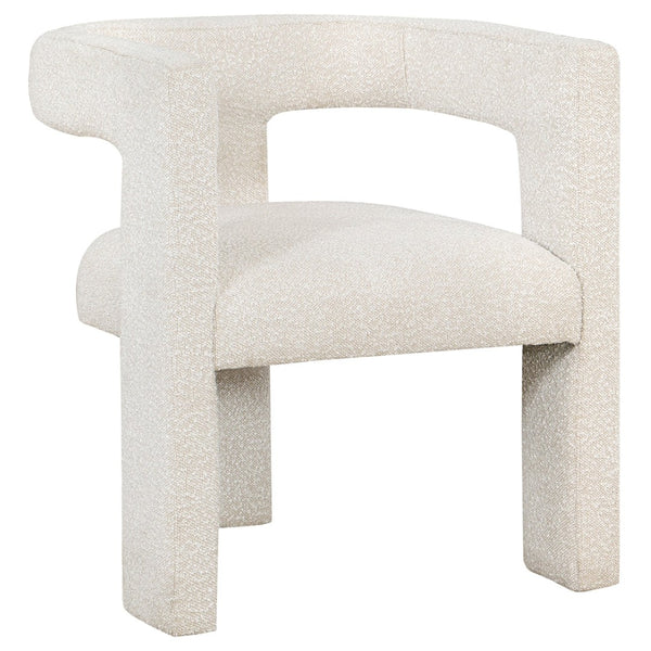 English Elm Verda Boucle Accent Chair Sculptural Curved Back Three Leg Base for Modern Interiors B062P451677