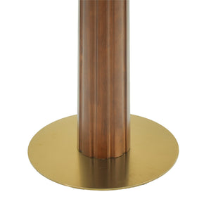 English Elm Modern Round Dining Table, 33.5" Sintered Stone Top With Wooden Legs & Gold Base For Compact Spaces W1535S00600