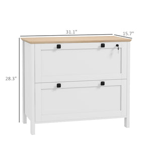 English Elm Lateral Filing Cabinet Two Drawer Printer Stand with Lock for Home Office Use T3971P412247