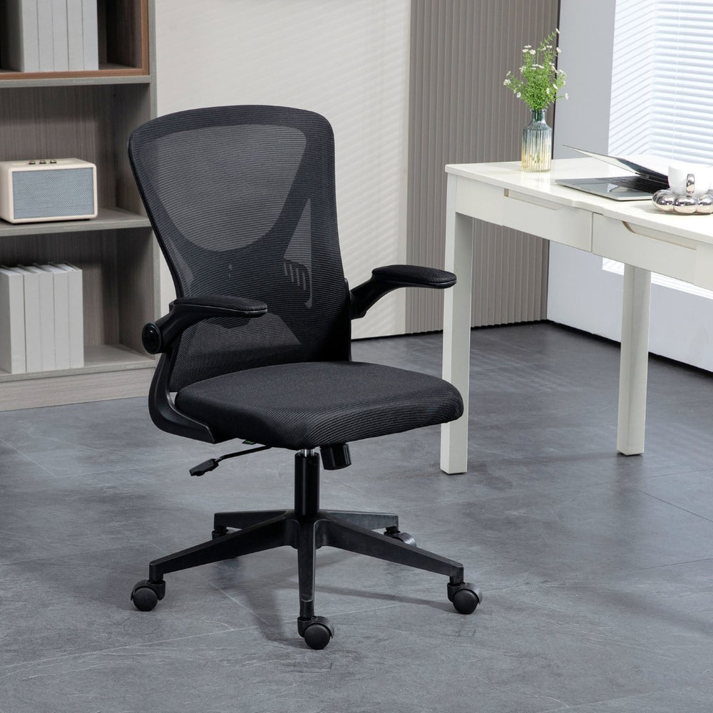 English Elm Vinsetto Ergonomic Mid-Back Mesh Office Chair With Lumbar Support, Adjustable Height & Flip-Up Arms W2225P229361-GIGA
