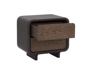 Sunpan KOA Nightstand - Stylish Two-Tone Storage Solution with Oak Drawers & Charcoal Frame for Any Décor 112330