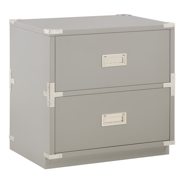 OSP Home Furnishings Wellington 2-Drawer Cabinet Grey