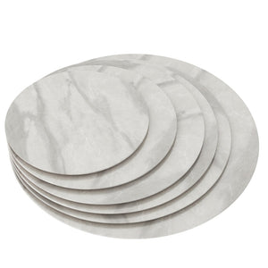 English Elm 36"inch Round Tempered Glass Tabletop Marble Print Indoor Outdoor Dining Patio Gray W241P361490