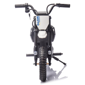 English Elm 24v Kids Electric Motocross Motorcycle 200w Hub Motor Suspension Led Bluetooth Audio Black W1578P225053