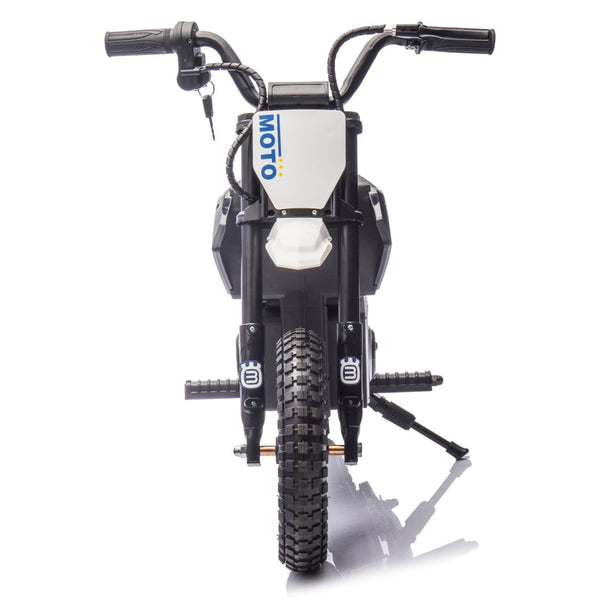 English Elm 24v Kids Electric Motocross Motorcycle 200w Hub Motor Suspension Led Bluetooth Audio Black W1578P225053