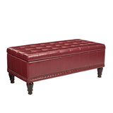 OSP Home Furnishings Caldwell storage ottoman Crimson Red