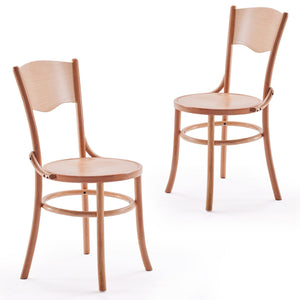 English Elm Solid Solid Wood Dining Chairs Set of 2 Rustic Farmhouse Mid Century Kitchen Seating, Fully Assembled Walnut T3623P408550