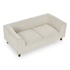 English Elm Pet modern rectangular sofa with backrest and armrests, plush linen cushion for medium dogs comfort and style Beige W487P228082