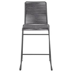 English Elm Jerome Charcoal Woven Rope Bar Chairs Set Of 2 – Modern Comfort For Stylish Home Bars & Dining Nooks B062P344942