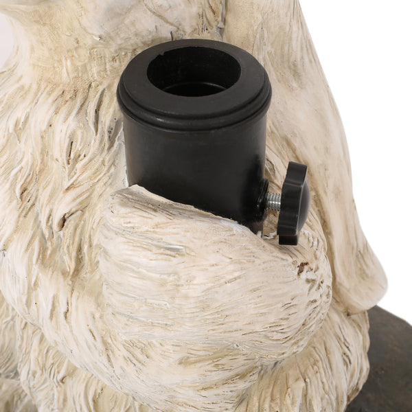 English Elm Christopher Knight Home® - RABBIT Concrete Umbrella Base Matte White - 50lb Resin-Finish Decorative Stand with 3 Adapters, 16" H 67764.00WHI
