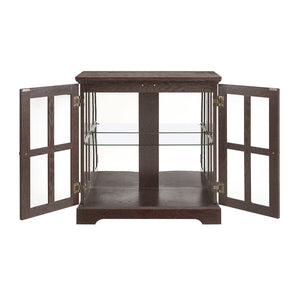 English Elm Led Curio Display Cabinet - Antique Cherry Showcase With Adjustable Shelves, Bluetooth Led Lights & More! W2275P231694