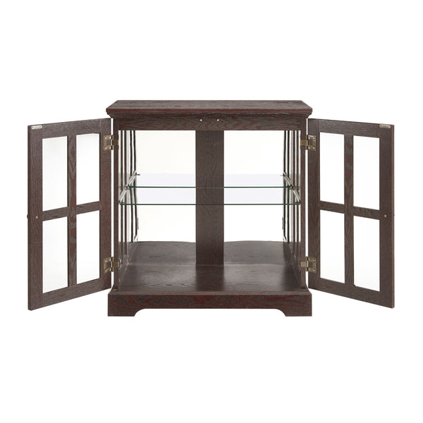 English Elm Led Curio Display Cabinet - Antique Cherry Showcase With Adjustable Shelves, Bluetooth Led Lights & More! W2275P231694