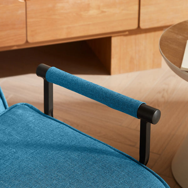 English Elm Convertible Chair Bed Sleeper 5-in-1 Folding Futon Sofa for Adults, Linen Upholstery, 5-Position Recline, Removable Arms, 450lb Capacity, Machine-Wash Cover — Blue W1359P211935