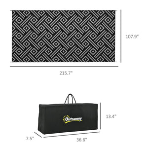 English Elm Outsunny Reversible Polypropylene Outdoor Rug Geometric Waterproof Mat for Camping Decks W2225P174543
