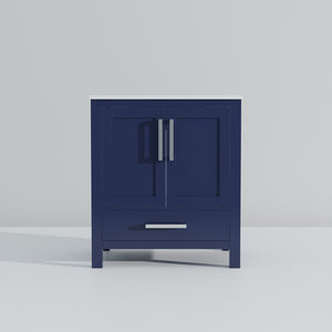 English Elm Navy Blue Bath Vanity 30" W X 22" D With Durable Cultured Marble Top & Ample Storage Solutions B2731P259013