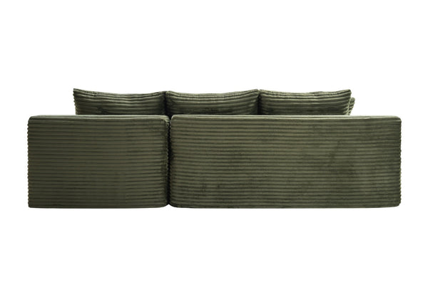 English Elm 94.5" Jumbo Corduroy L-shaped Cloud Sectional Deep Seat Lounge Sofa for Living Room W5515P479911