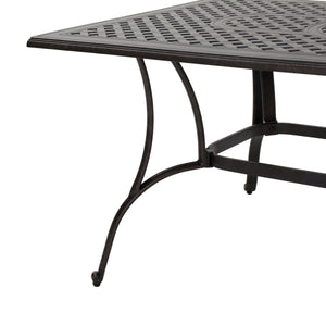 English Elm Christopher Knight Home® - Outdoor Cast Aluminum Rectangular Dining Table with Lattice Design, Seats 6, Rust-Resistant Bronze Elegance 59158.00