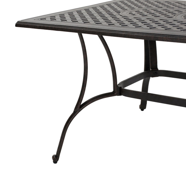 English Elm Christopher Knight Home® - Outdoor Cast Aluminum Rectangular Dining Table with Lattice Design, Seats 6, Rust-Resistant Bronze Elegance 59158.00