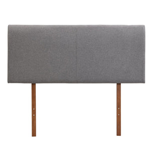 English Elm Grey Linen Upholstered Full Headboard Curved Silhouette Adjustable Height Bedroom N701P192140E