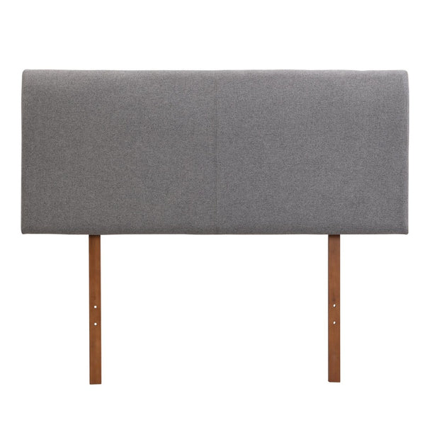 English Elm Grey Linen Upholstered Full Headboard Curved Silhouette Adjustable Height Bedroom N701P192140E