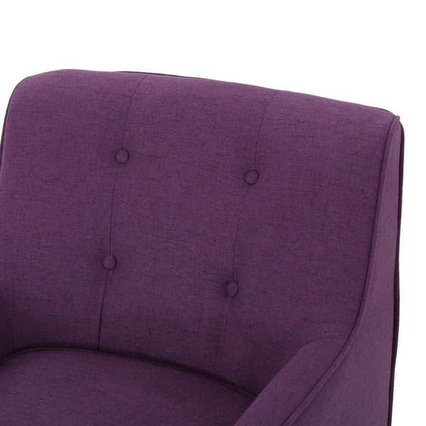 English Elm Arm Chair Tufted Mid-century Accent Seat with Rubberwood Legs for Living Room 60015.00PUR
