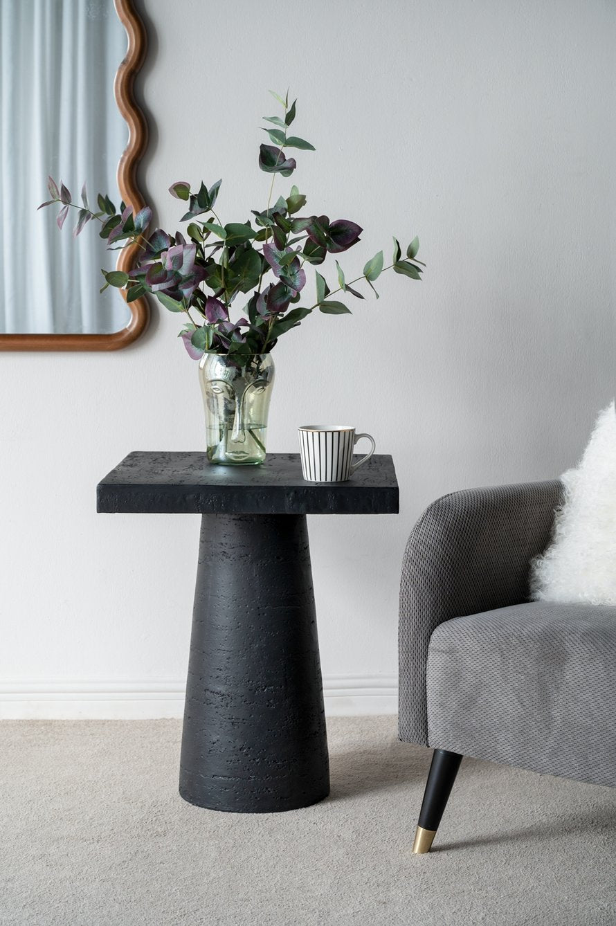 English Elm 20x20x24" Black Square Side Table 100% Magnesium Pedestal Base Modern Nightstand Accent Plant Stand W2078P203212