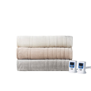 JLA Home Beautyrest - Heated Smart Blanket with Wi‑Fi, Voice Control & 20 Heat Settings, Oeko‑Tex Safety, Machine Washable Ivory BR54-4126