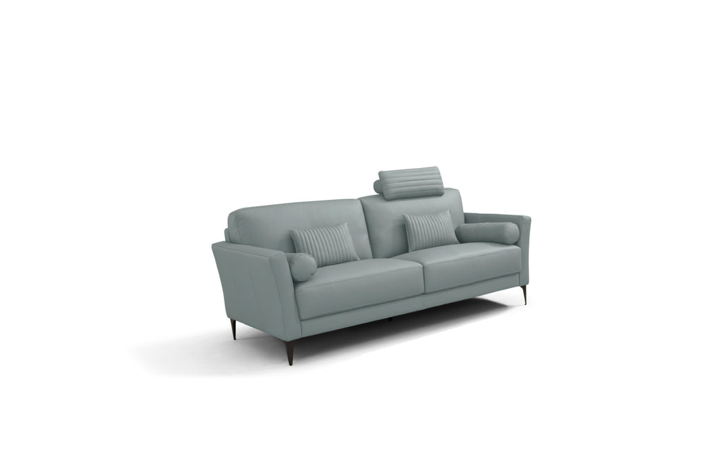 English Elm Tussio Italian Top Grain Leather Loveseat Tailored Silhouette with Accent Pillows B2726P498447