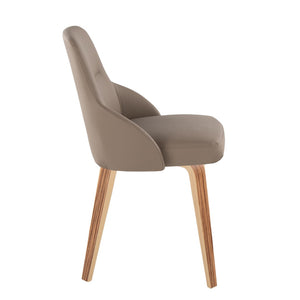 English Elm Chair Set of 2 Zebra Wood Grain Faux Leather Padded Dining Seating Contemporary B202S02127