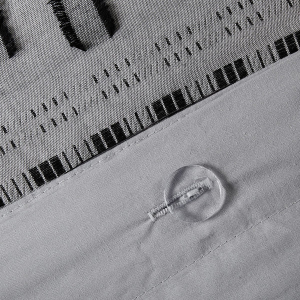 JLA Home INK+IVY - Cotton Jacquard Duvet Cover Mini Set with Breathable OEKO-TEX Cotton, Grey Stripes & Eyelash Texture 92 L x 88 W x 0.13H II12-1102