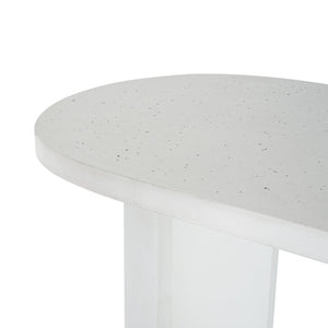 English Elm Christopher Knight Home® - Ellis Oval 67.5" Modern Outdoor Concrete Dining Table - White Terrazzo For Stylish Gatherings N773P285999T_N773P286000T