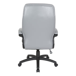 OSP Home Furnishings Executive High Back Bonded Leather Office Chair with Lumbar Support and Pneumatic Lift EC6583-EC42
