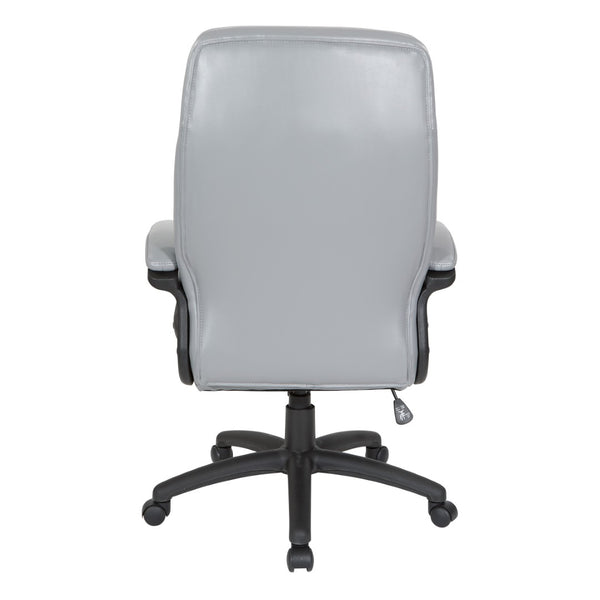 OSP Home Furnishings Executive High Back Bonded Leather Office Chair with Lumbar Support and Pneumatic Lift EC6583-EC42