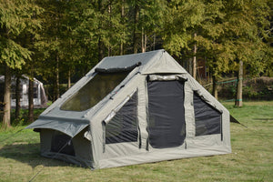 English Elm Inflatable Glamping Tent 4 Season Waterproof Air Beam Frame Shelter for 4 to 6 Persons Army Green W640P244860