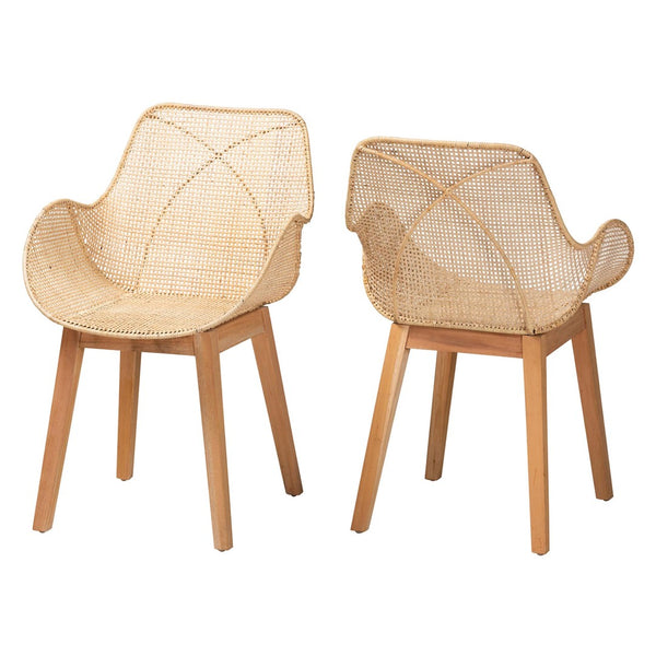 English Elm Mid-century Woven Rattan Dining Chair with Circular Back and Black Lacquered Legs B2750P467672