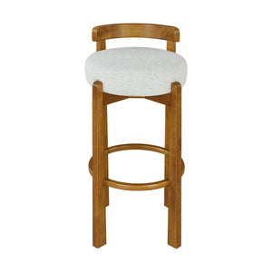 English Elm Christopher Knight Home® - Elise Elegant Wooden Low Back Barstool Set of 2 with Padded Fabric Seats, Compact Durable Design Ivory,Walnut N775P277433I