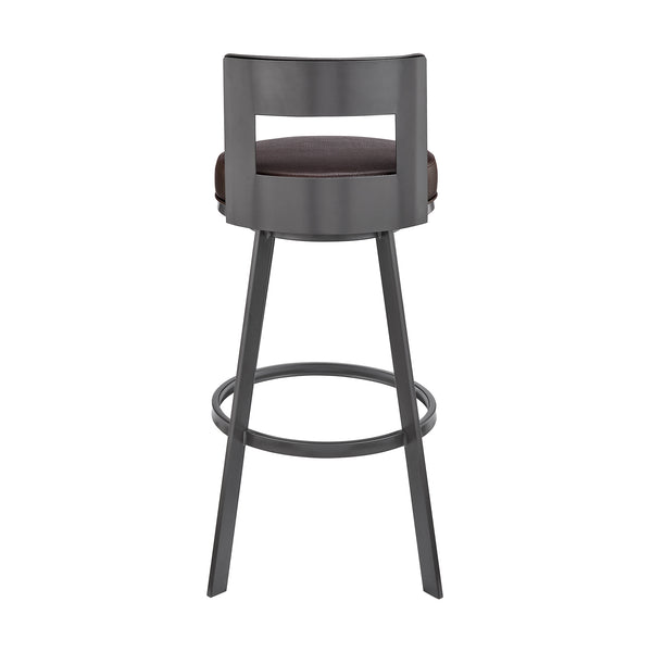 English Elm Arletta 30" Swivel Bar Stool Brown Faux Leather — 360° Glide, Easy-Clean Upholstery, Durable Metal Frame B2736P354298
