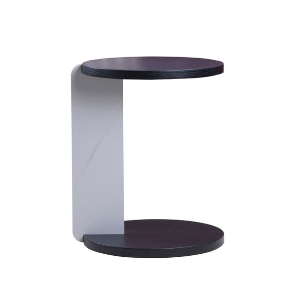 English Elm Set of 2 Round Sintered Stone Nesting Tables Sleek Modern Accent for Living Rooms W2899P405894