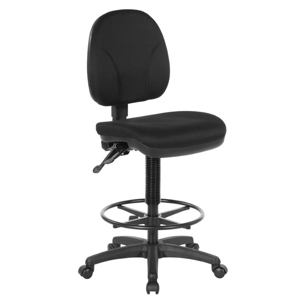 OSP Home Furnishings Deluxe Ergonomic Drafting Chair with Lumbar Support for Sit Stand Desk Setups DC940-231